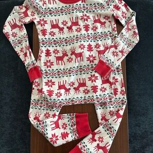 Hanna Andersson Red and Cream Kids Pajama Set